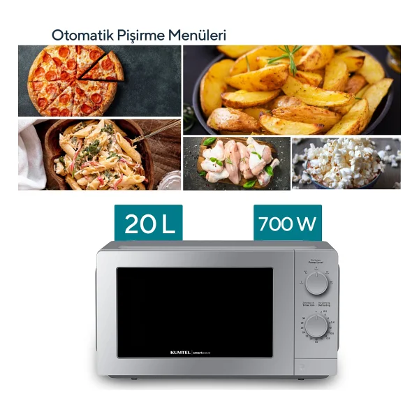 Kumtel HMIN-06 20 lt Silver Mikrodalga Fırın - Görsel 2