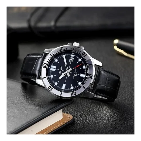Casio Standart MTP-VD01L-1EVUDF Deri Kordon Siyah Erkek Kol Saati - Görsel 3