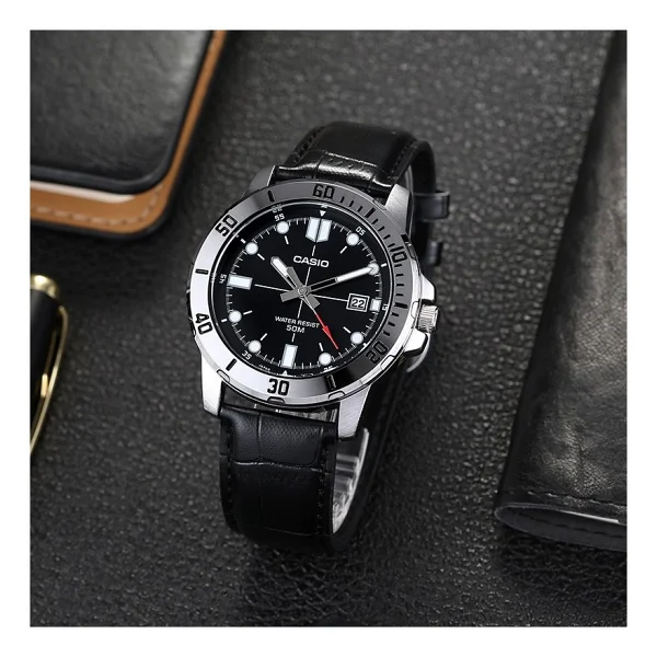 Casio Standart MTP-VD01L-1EVUDF Deri Kordon Siyah Erkek Kol Saati - Görsel 4