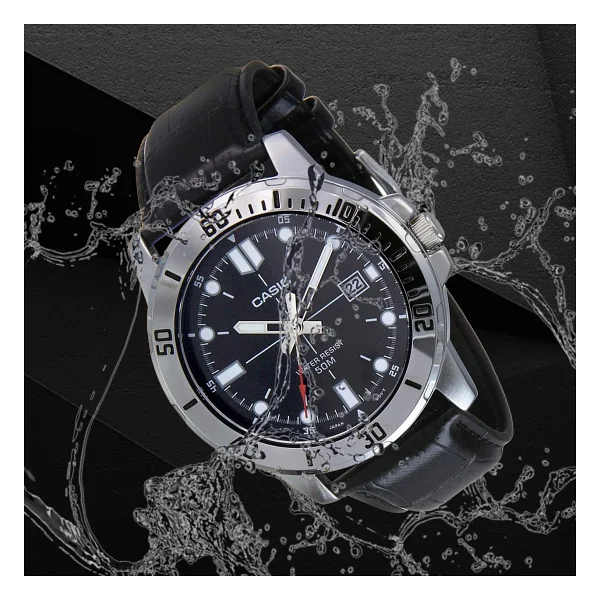 Casio Standart MTP-VD01L-1EVUDF Deri Kordon Siyah Erkek Kol Saati - Görsel 6