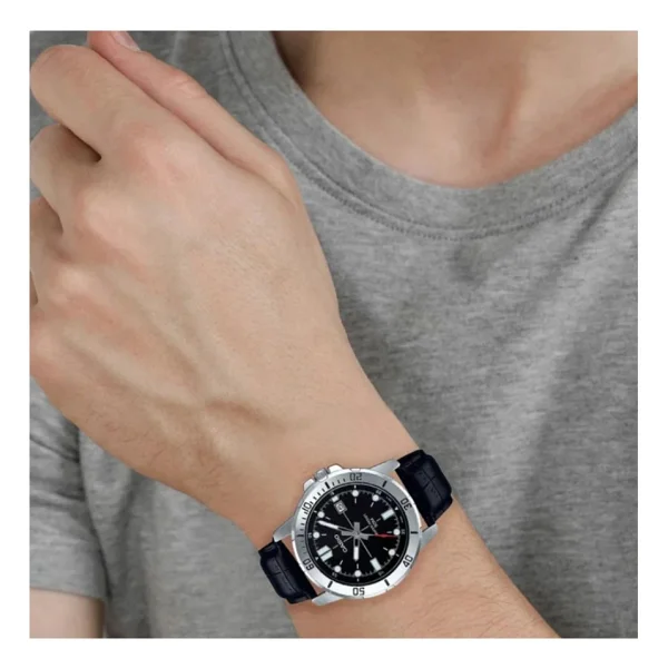 Casio Standart MTP-VD01L-1EVUDF Deri Kordon Siyah Erkek Kol Saati - Görsel 2