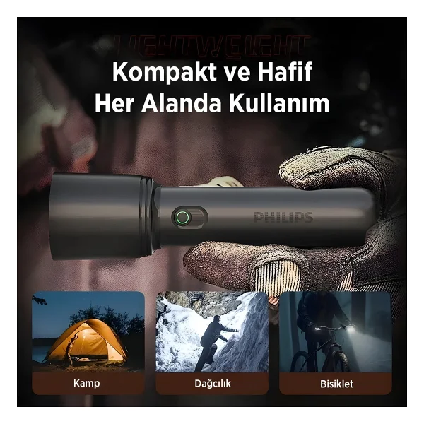 Philips SFL1403 400 Lümen 5W Led El Feneri Teleskopik Zoom Sos Modlu Şarj Edilebilir Uzun Menzilli Flashlight - Görsel 5