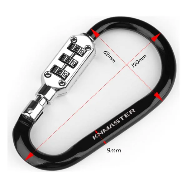 KNMASTER Lock 100 Şifreli Karabina Çok Amaçlı Motosiklet Kask Kilidi - Görsel 3