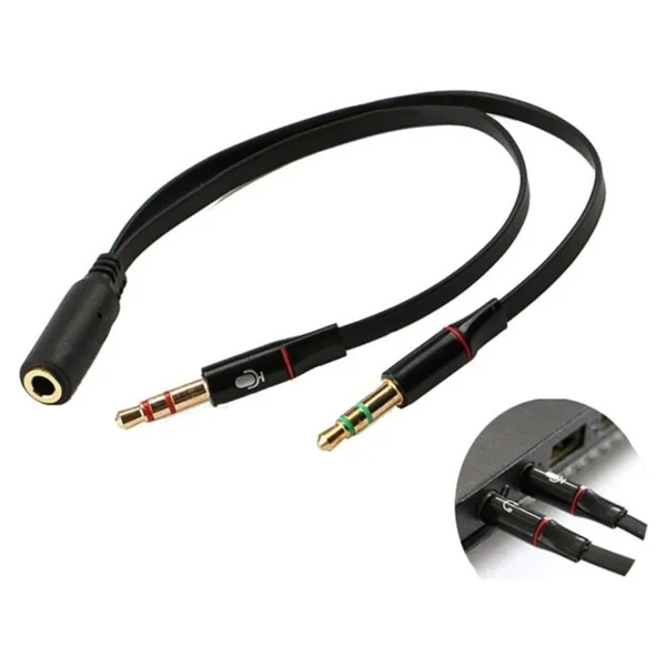 Kulaklık Mikrofon Ayırıcı 3.5mm Çevirici Switch Splitter - Görsel 3