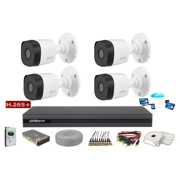 Dahua 4 Kameralı 2 Mp Ahd Güvenlik Kamera Sistemi DAHUAHAC-B1A21-0360B - Beyaz - Görsel 9