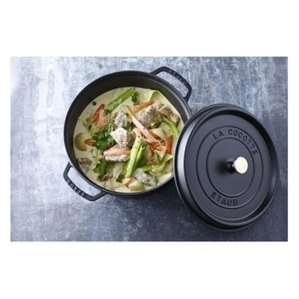 Staub La Cocotte Yuvarlak Siyah 28 cm Döküm Tencere - Görsel 3