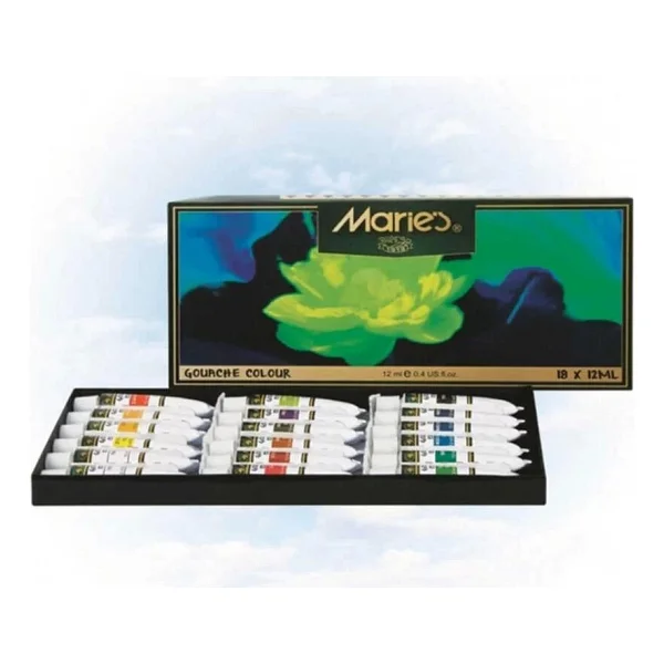 Maries 12 ml 18 Renk Guaj Boya - Görsel 3