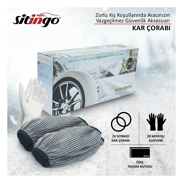 Sitingo Oto Lastik Kar Çorabı Performance Series - Large - Görsel 4