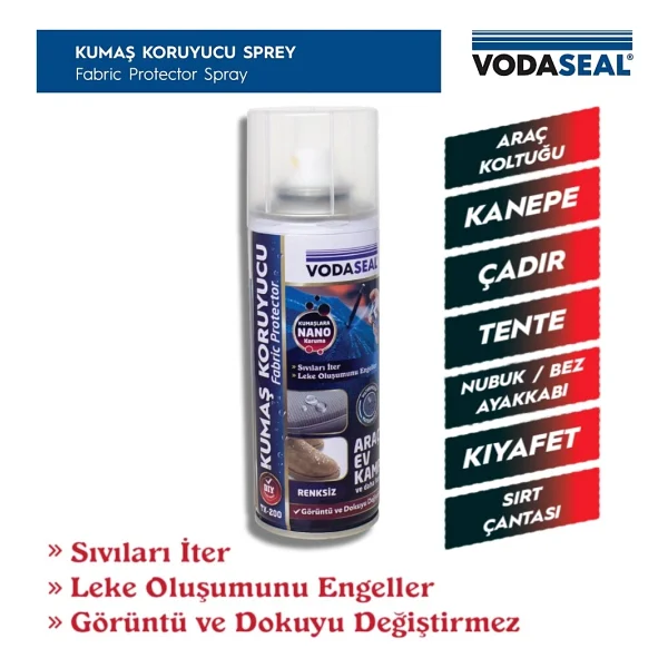 Vodaseal Kumaş Koruyucu Sprey, Çok Amaçlı Su Kaydırma Özellikli Sprey, 200 ml - 1 Adet - Görsel 4