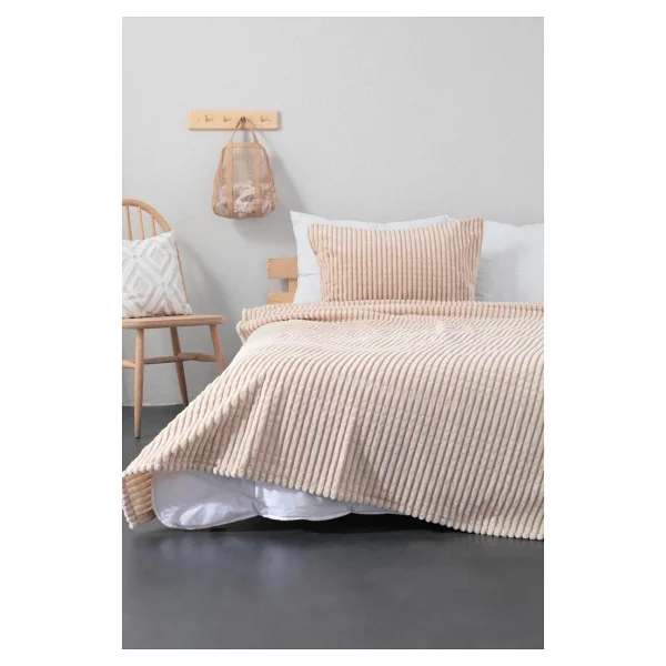 Merinos Modern Line 3 Parça Battaniye Seti - Bej - 220 x 240 cm - Görsel 6