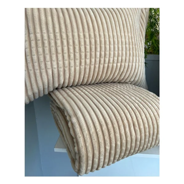 Merinos Modern Line 3 Parça Battaniye Seti - Bej - 220 x 240 cm - Görsel 3