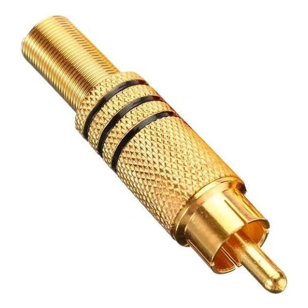 Powermaster Pm-1290 Tos Rca Fiş Metal Gold Erkek Konnektör (Siyah Kodlu) - Görsel 3