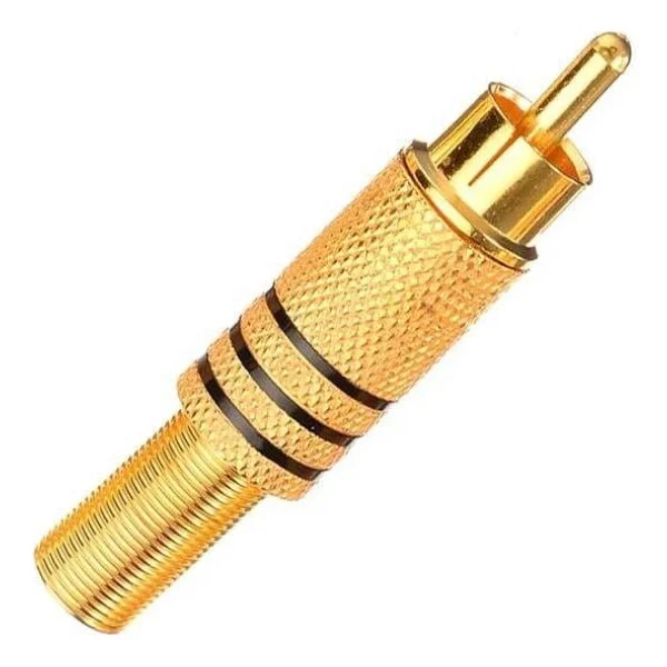 Powermaster Pm-1290 Tos Rca Fiş Metal Gold Erkek Konnektör (Siyah Kodlu) - Görsel 2