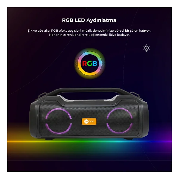 Lenovo DS153 RGB Bluetooth Hoparlör - Görsel 2