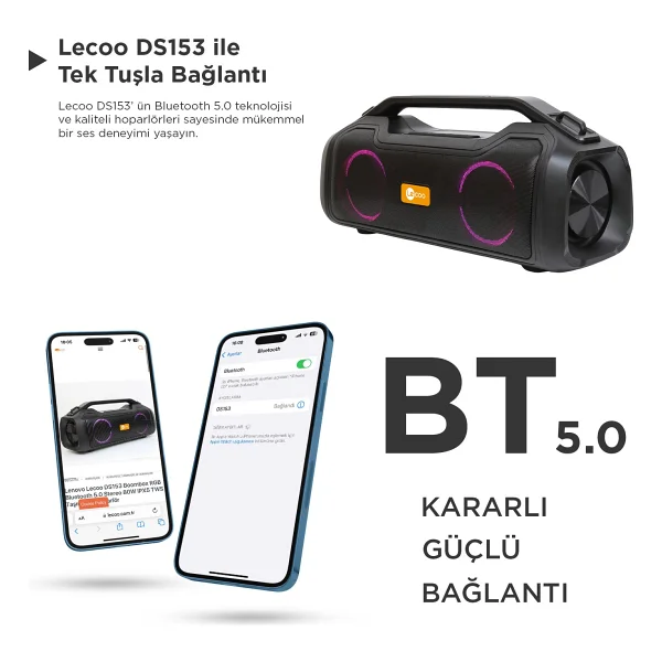 Lenovo DS153 RGB Bluetooth Hoparlör - Görsel 3