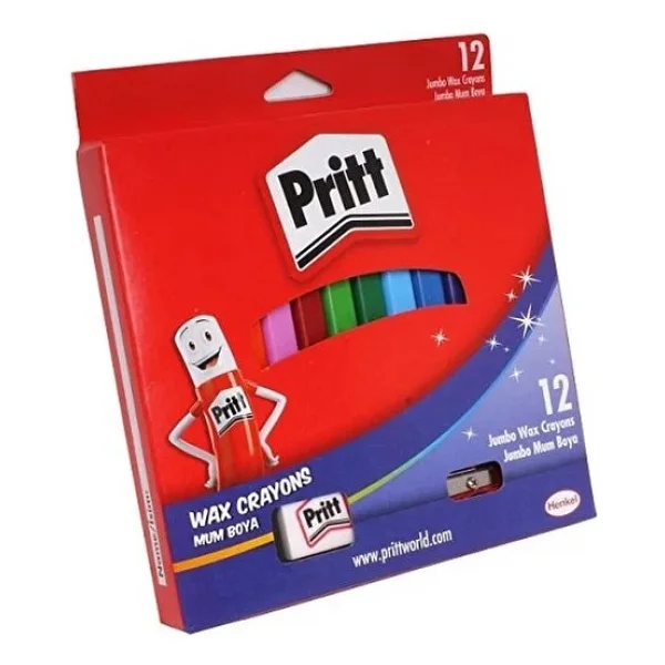 Pritt Jumbo Üçgen Silinebilir 12 Renk Mum Boya - Görsel 5