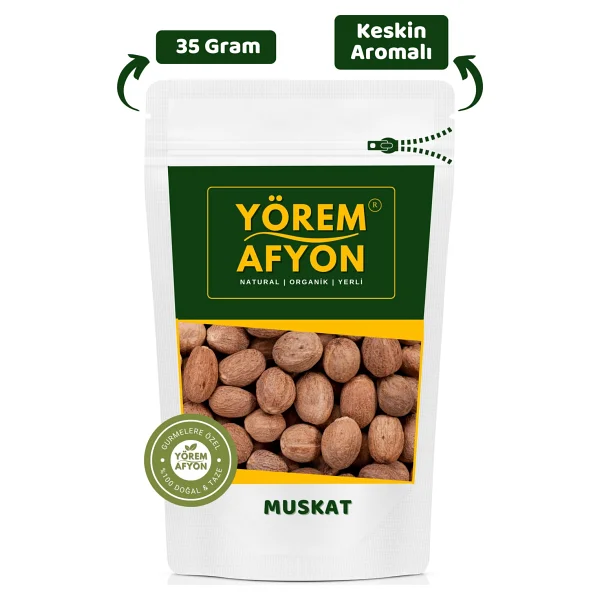 Gülçehre Keskin Aromalı Mutfakların Vazgeçilmezi Iri Tane Muskat, Hint Cevizi (myristica Fragrans) 35gr. - Görsel 9