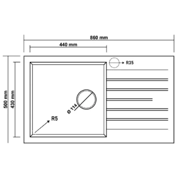 RealStone P014 Loadikya 86 XL Gri Tezgah Üstü Eviye - Görsel 2