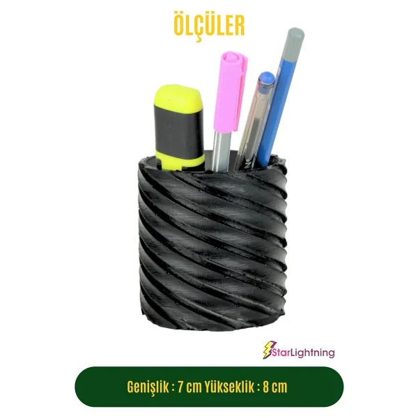 Starlightning Kalemlik Siyah Renk Masa Kalemliği Organizer Kalemlik Model 6 - Görsel 3