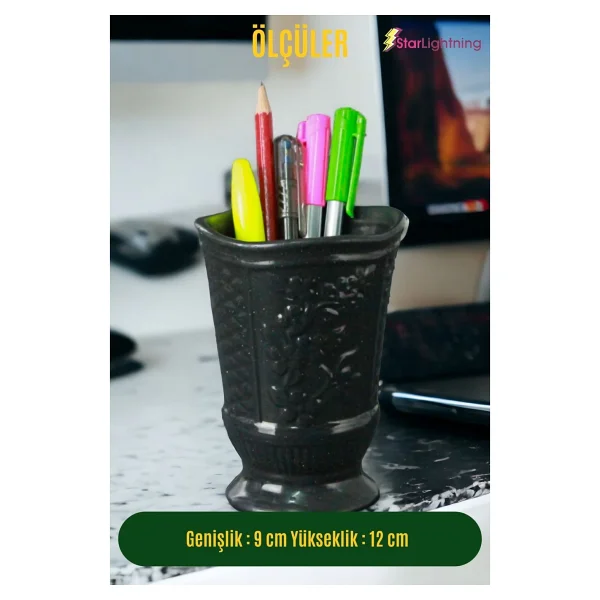 Starlightning Kalemlik Siyah Renk Masa Kalemliği Organizer Kalemlik Model 9 - Görsel 3