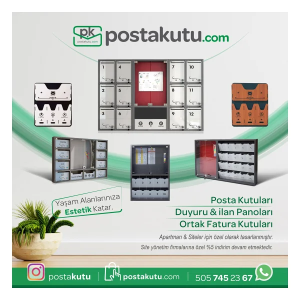1001 Dijital - 10 Dairelik Apartman Ilan Panosu ve Posta Kutusu - Görsel 4