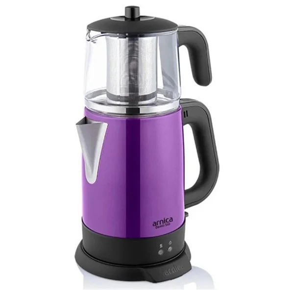 Arnica T336 Demli Stil 1800 W Mor Cam Demlikli Çay Makinesi - Görsel 8