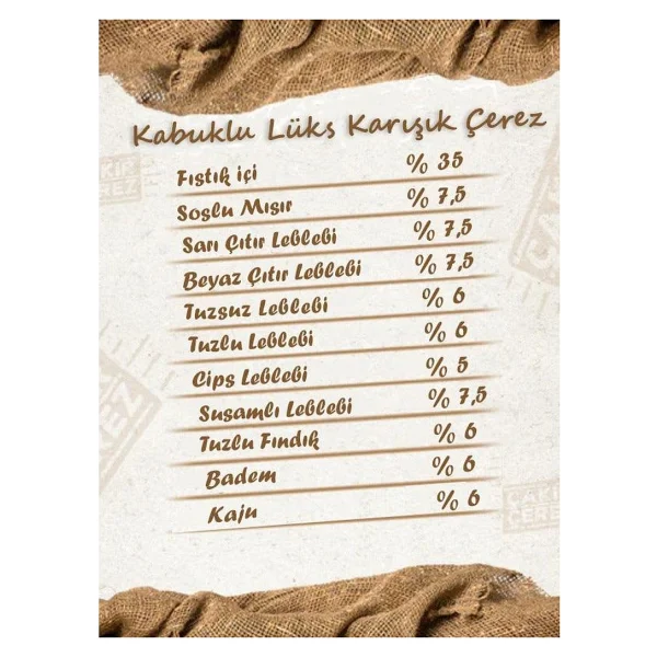 Çakır Çerez 500 gr Lüks Karışık Kuruyemiş - Görsel 3