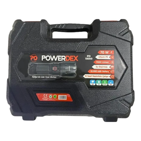 PowerDex PD-15000 7000 Lümen LED Şarjlı El Feneri - Görsel 6