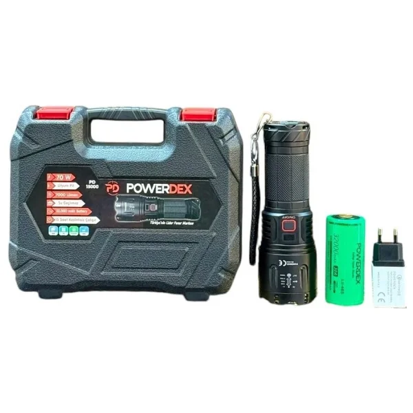 PowerDex PD-15000 7000 Lümen LED Şarjlı El Feneri - Görsel 2