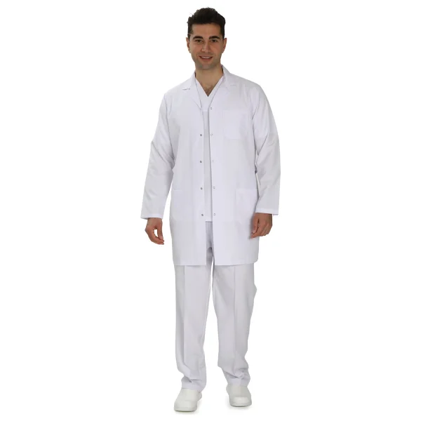 Saygınlar Önlük Doktor Apaj Yaka - Alpaka Beyaz - Görsel 6