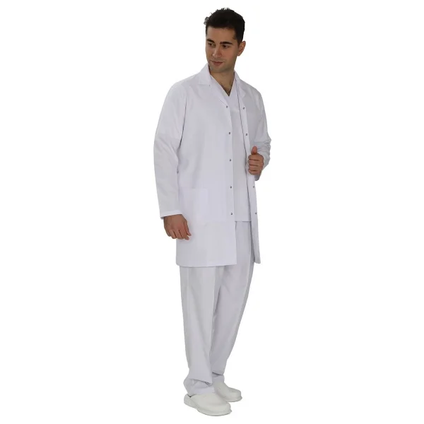 Saygınlar Önlük Doktor Apaj Yaka - Alpaka Beyaz - Görsel 2
