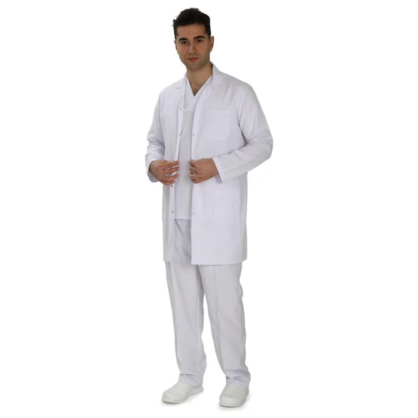 Saygınlar Önlük Doktor Apaj Yaka - Alpaka Beyaz - Görsel 3