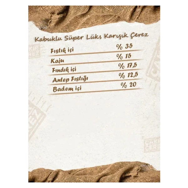 Çakır Çerez 1 kg Süper Lüks Karışık Kuruyemiş - Görsel 3