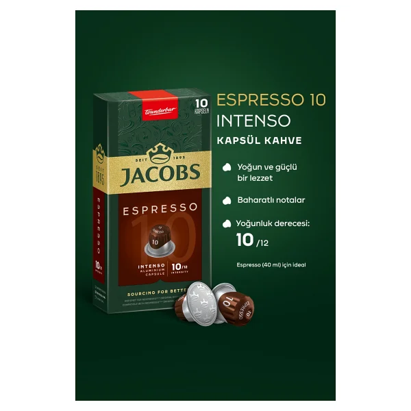 Jacobs Espresso 10 Intenso Kapsül Kahve 10'lu 5 Adet - Görsel 2