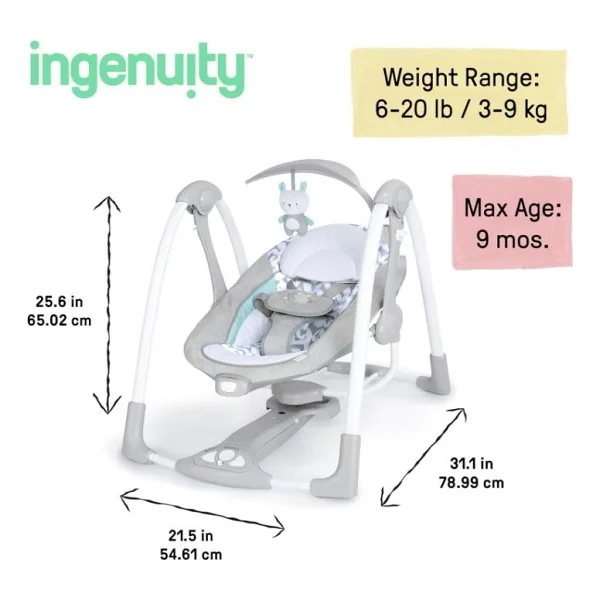 Ingenuity ConvertMe Taşınabilir Salıncak - Görsel 3