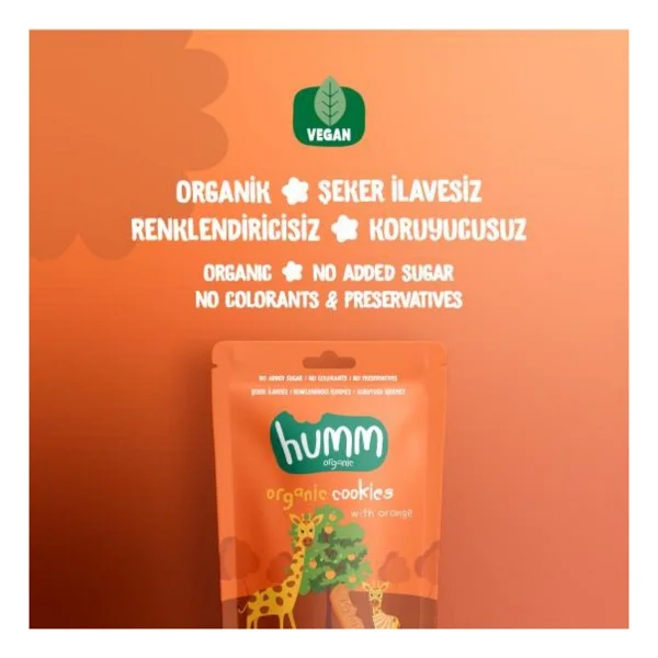 Humm Organic Portakallı Vegan Kurabiye 55 gr - Görsel 5
