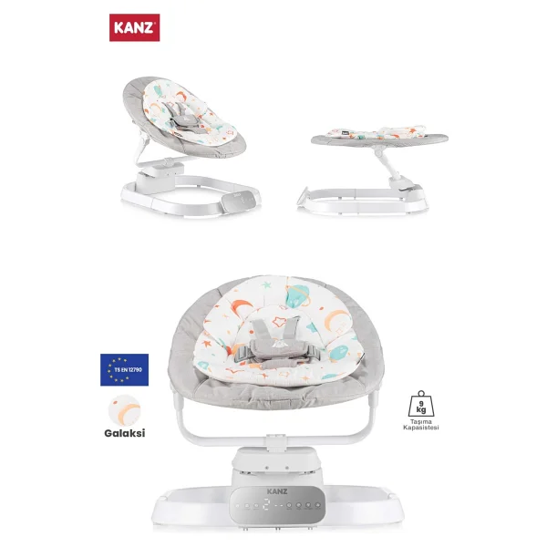 Kanz Owl Açık Gri Elektrikli Ana Kucağı - Görsel 3