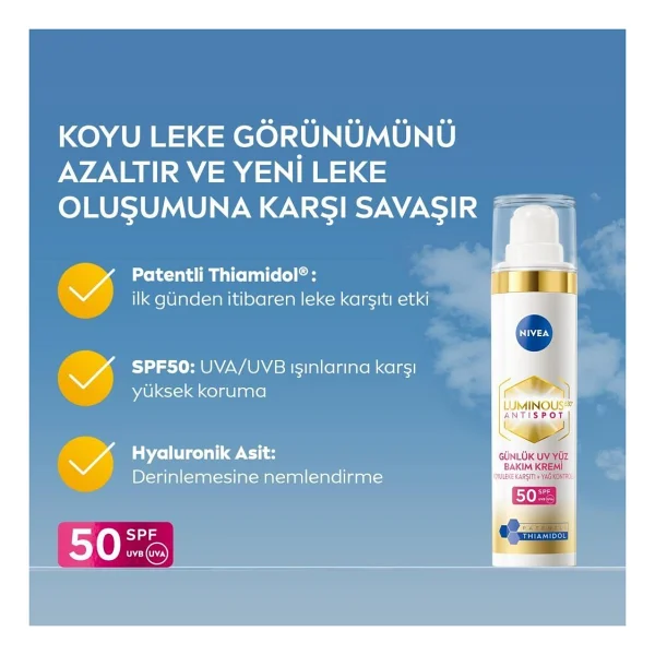 Nivea Luminous630 Leke Karşıtı Gündüz Bakım Kremi Spf 50 40 ml - Görsel 4