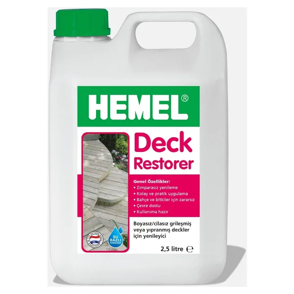 Hemel Deck Restorer 2.5 lt Şeffaf Ahşap Yenileyici Temizleyici - Görsel 2