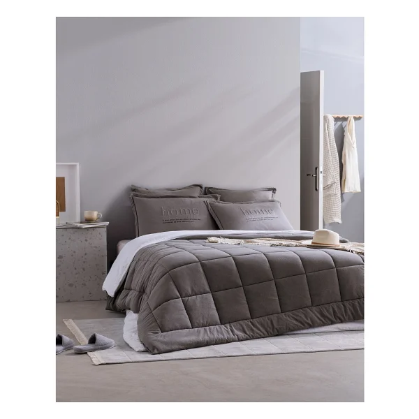 Madame Coco Bobigny Antrasit Pamuklu Supersoft Çift Kişilik Comfort Set - Görsel 9