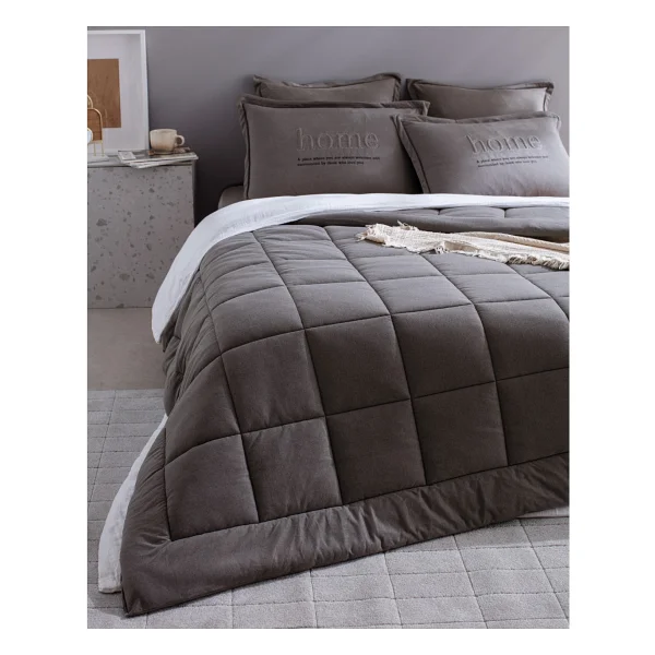 Madame Coco Bobigny Antrasit Pamuklu Supersoft Çift Kişilik Comfort Set - Görsel 4