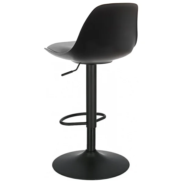 Bürocci Nadya Bar Sandalyesi - Siyah Deri - Metal Ayaklı Bar Taburesi - 9537S0101 - Görsel 3