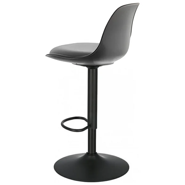 Bürocci Nadya Bar Sandalyesi - Siyah Deri - Metal Ayaklı Bar Taburesi - 9537S0101 - Görsel 4