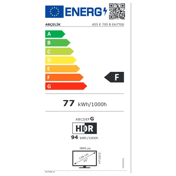 Arçelik 7 serisi A55 E 795 B 4K Ultra HD 55" 140 Ekran Uydu Alıcılı Google Smart LED TV - Görsel 5
