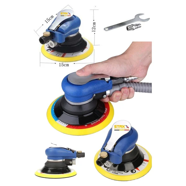 Çok Fonksiyonlu 150MM Havalı Orbital Zımpara Polisaj Temizleme Makinesi Yüksek Devirli 12000RPM - Görsel 3