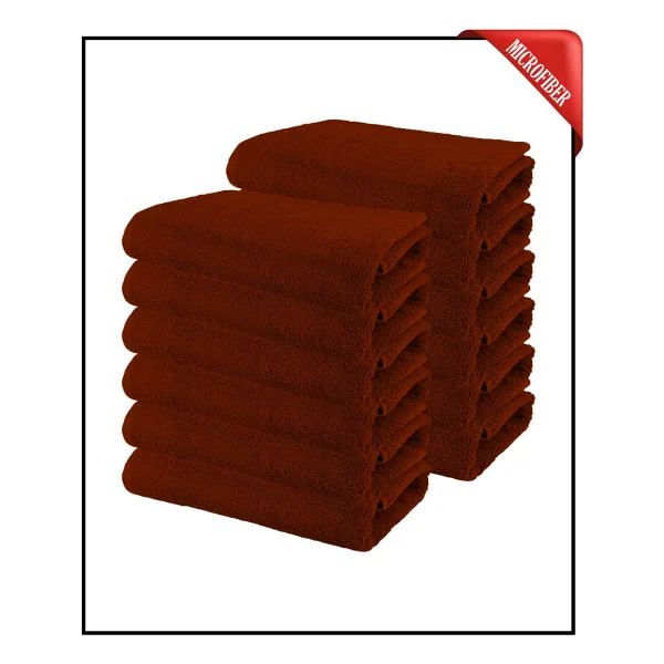 Xamantha 12 Adet Büyük Boy Mikrofiber 50 x 90 cm , Fitness Havlusu , Spor Havlusu , Kuaför Havlusu - Kırmızı - Görsel 5