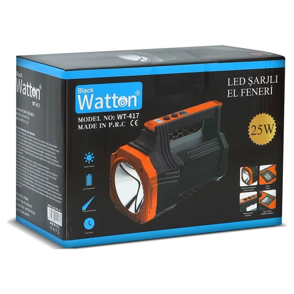Watton WT-417 Projektör LED Şarjlı El Feneri - Görsel 2