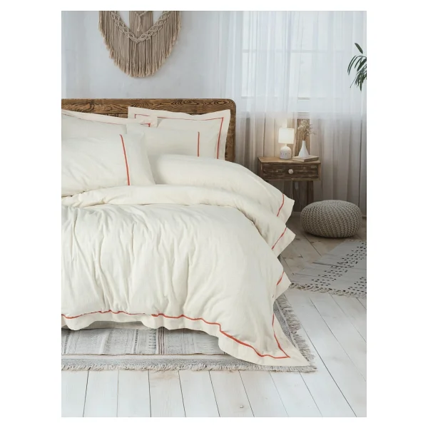 Cotton Box Banded İnborn Turuncu Çift Kişilik Nevresim Takımı - Görsel 5