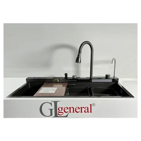 Gl General Glpr 10050Gun Premium Maxi Antrasit Akıllı Dijital Şelale Eviye 100X50 - Görsel 3