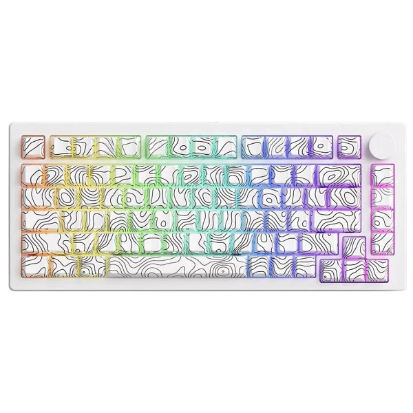 Akko MonsGeek M1 V5 Contour Lines RGB %75 TKL V3 Creamy Purple Pro Switch Kablolu/Kablosuz Mekanik Oyuncu Klavyesi - Görsel 7